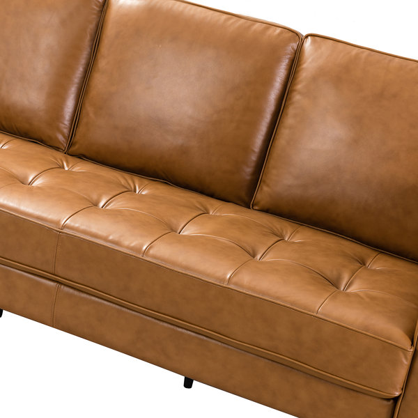 Etta Avenue™ Toulouse 82" Genuine Leather Square Arm Sofa & Reviews